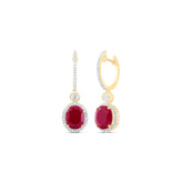 5/8CTW-DIA P1 10X8 MM OV-RU SYNTHETIC DANGLING EARRING